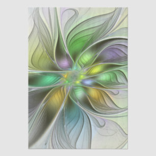 Colorful Fantasy Flower Modern Abstract Fractal Tissuepapier
