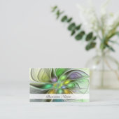 Colorful Fantasy Flower Modern Abstract Fractal Visitekaartje (Staand voorkant)