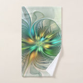 Colorful Fantasy Modern Abstract Flower Fractal Bad Handdoek (Handdoek)