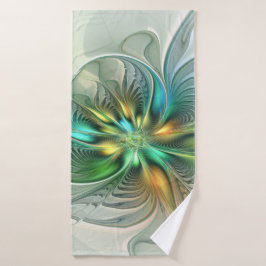 Colorful Fantasy Modern Abstract Flower Fractal Badhanddoek