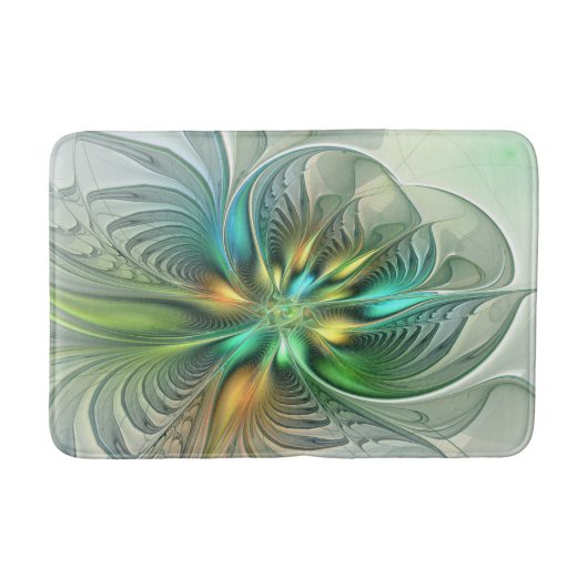 Colorful Fantasy Modern Abstract Flower Fractal Badmat (Voorkant)