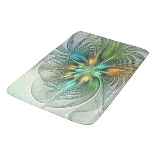 Colorful Fantasy Modern Abstract Flower Fractal Badmat (Gekanteld)