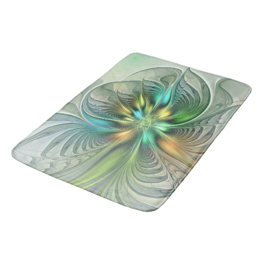 Colorful Fantasy Modern Abstract Flower Fractal Badmat (Gekanteld)