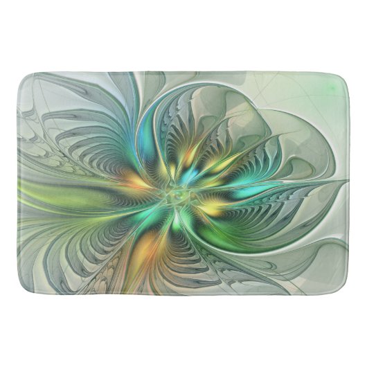 Colorful Fantasy Modern Abstract Flower Fractal Badmat (Voorkant)