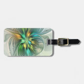 Colorful Fantasy Modern Abstract Flower Fractal Bagagelabel (Voorkant horizontaal)