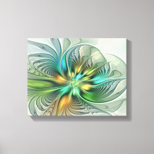 Colorful Fantasy Modern Abstract Flower Fractal Canvas Afdruk (Voorkant)