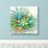 Colorful Fantasy Modern Abstract Flower Fractal Canvas Afdruk (Insitu (Houten vloer))
