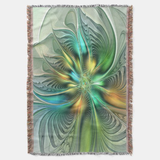Colorful Fantasy Modern Abstract Flower Fractal Deken (Voorkant Verticaal)