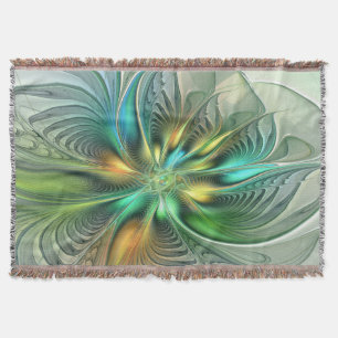 Colorful Fantasy Modern Abstract Flower Fractal Deken