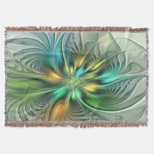 Colorful Fantasy Modern Abstract Flower Fractal Deken (Voorkant)