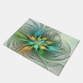 Colorful Fantasy Modern Abstract Flower Fractal Deurmat (Schuin)