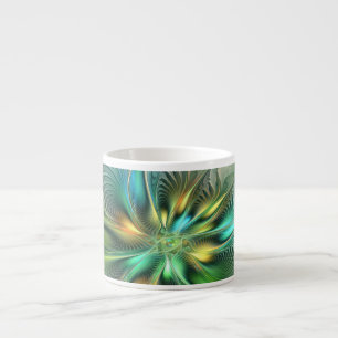 Colorful Fantasy Modern Abstract Flower Fractal Espresso Kop
