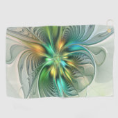 Colorful Fantasy Modern Abstract Flower Fractal Golfhanddoek (Horizontaal)