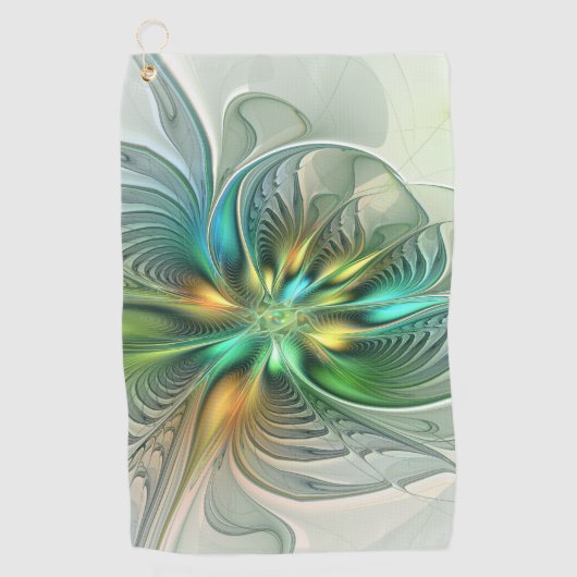 Colorful Fantasy Modern Abstract Flower Fractal Golfhanddoek (Voorkant)