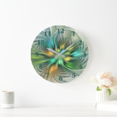Colorful Fantasy Modern Abstract Flower Fractal Grote Klok (Huis)