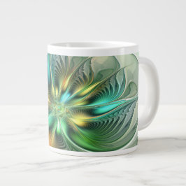 Colorful Fantasy Modern Abstract Flower Fractal Grote Koffiekop