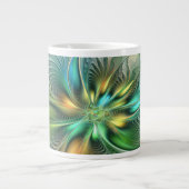 Colorful Fantasy Modern Abstract Flower Fractal Grote Koffiekop (Voorkant)