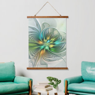 Colorful Fantasy Modern Abstract Flower Fractal Hangend Wandkleed