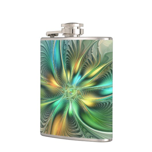 Colorful Fantasy Modern Abstract Flower Fractal Heupfles (Links)