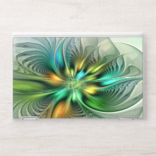 Colorful Fantasy Modern Abstract Flower Fractal HP Laptopsticker