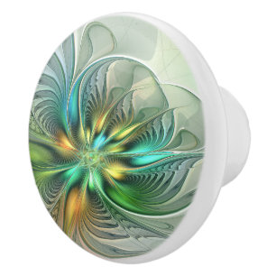 Colorful Fantasy Modern Abstract Flower Fractal Keramische Knop
