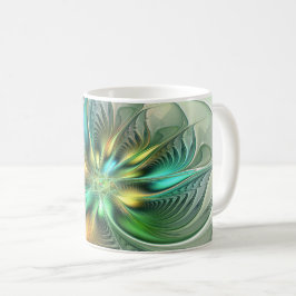 Colorful Fantasy Modern Abstract Flower Fractal Koffiemok
