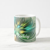 Colorful Fantasy Modern Abstract Flower Fractal Koffiemok (Voorkant rechts)