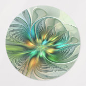 Colorful Fantasy Modern Abstract Flower Fractal Labels (Design 1)