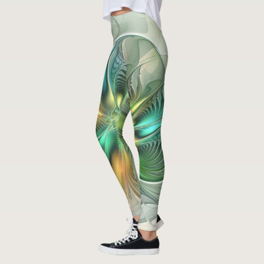 Colorful Fantasy Modern Abstract Flower Fractal Leggings (Links)