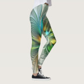 Colorful Fantasy Modern Abstract Flower Fractal Leggings (Rechts)