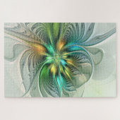 Colorful Fantasy Modern Abstract Flower Fractal Legpuzzel (Horizontaal)