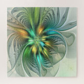 Colorful Fantasy Modern Abstract Flower Fractal Legpuzzel (Horizontaal)