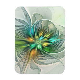 Colorful Fantasy Modern Abstract Flower Fractal Magneet
