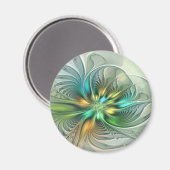 Colorful Fantasy Modern Abstract Flower Fractal Magneet (Voorkant / Achterkant)