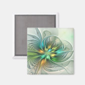 Colorful Fantasy Modern Abstract Flower Fractal Magneet (Voorkant / Achterkant)
