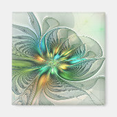 Colorful Fantasy Modern Abstract Flower Fractal Magneet (Voorkant)