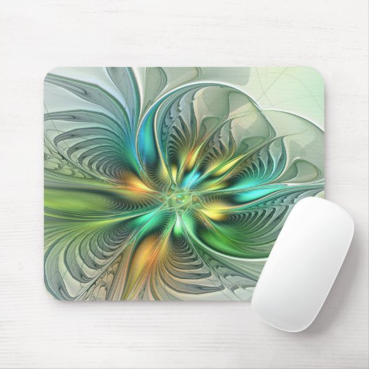 Colorful Fantasy Modern Abstract Flower Fractal Muismat (Met muis)