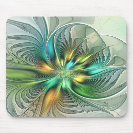 Colorful Fantasy Modern Abstract Flower Fractal Muismat (Voorkant)