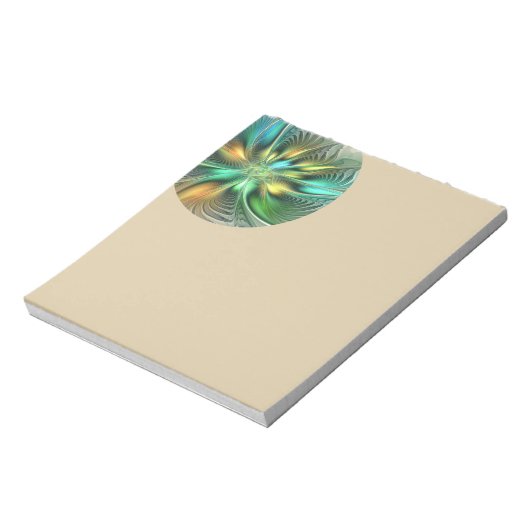Colorful Fantasy Modern Abstract Flower Fractal Notitieblok (Linkerzijde)