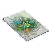 Colorful Fantasy Modern Abstract Flower Fractal Notitieboek (Rechterzijde)