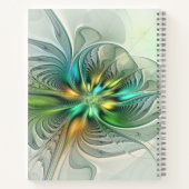 Colorful Fantasy Modern Abstract Flower Fractal Notitieboek (Achterkant)