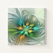 Colorful Fantasy Modern Abstract Flower Fractal Notitieboek (Achterkant)
