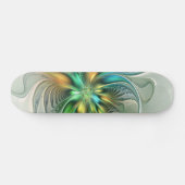 Colorful Fantasy Modern Abstract Flower Fractal Persoonlijk Skateboard (Horizontaal)
