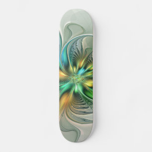 Colorful Fantasy Modern Abstract Flower Fractal Persoonlijk Skateboard