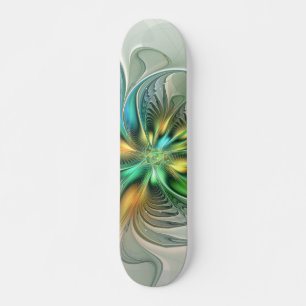 Colorful Fantasy Modern Abstract Flower Fractal Persoonlijk Skateboard