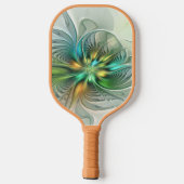 Colorful Fantasy Modern Abstract Flower Fractal Pickleball Paddle (Achterkant)