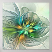 Colorful Fantasy Modern Abstract Flower Fractal Poster (Voorkant)