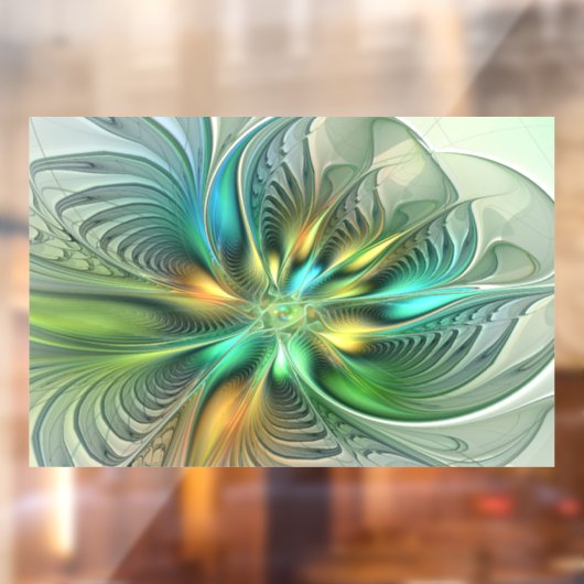 Colorful Fantasy Modern Abstract Flower Fractal Raamsticker (Vel 2)