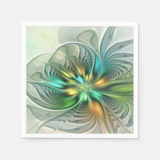 Colorful Fantasy Modern Abstract Flower Fractal Servet (Voorkant)