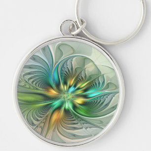 Colorful Fantasy Modern Abstract Flower Fractal Sleutelhanger
